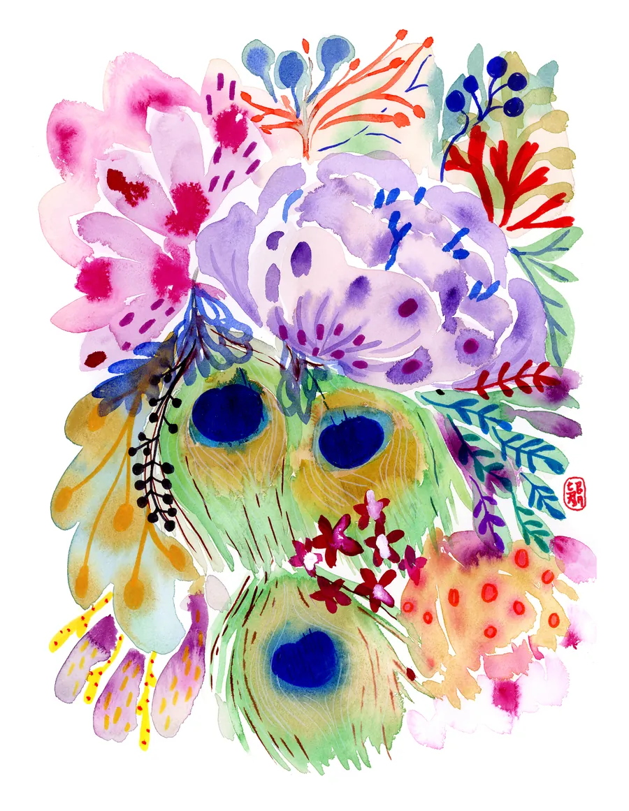 No. 035, watercolour on paper by Lida