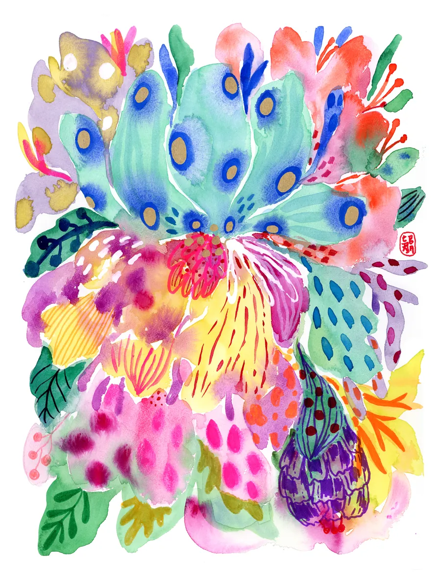 No. 050, watercolour on paper by Lida
